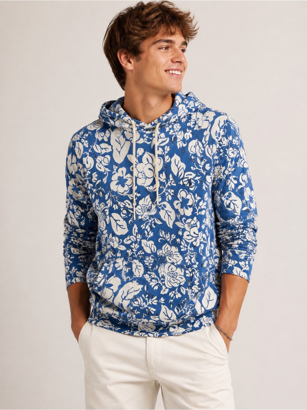 Polo Ralph Lauren Blue Floral Pullover with Hood